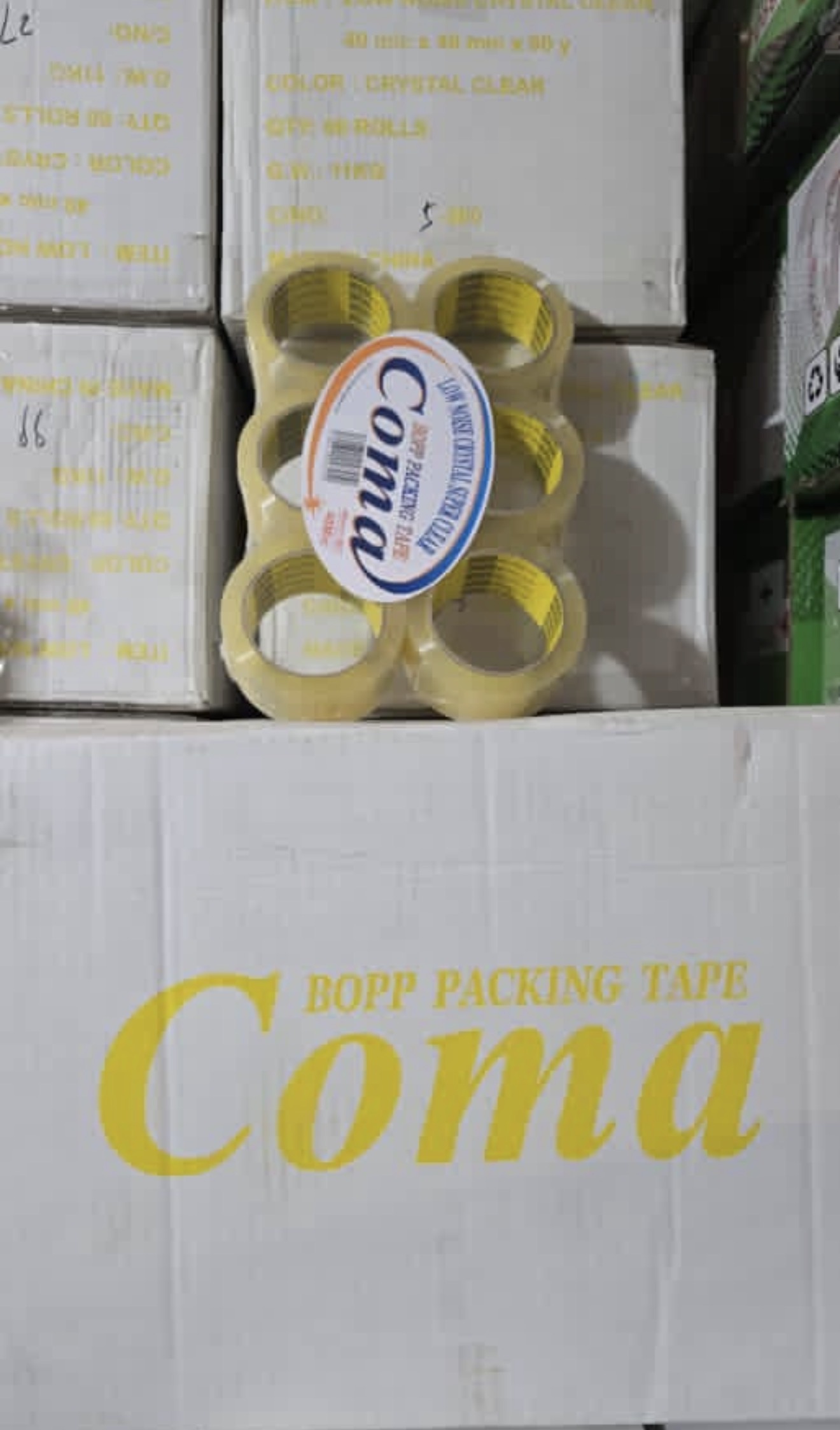 چسب کارتن کُما زرد با چسبندگی قوی برای بستهبندی